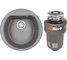 Комплект Мойка Granula 5101, алюминиум + Измельчитель Bort Titan Max Power