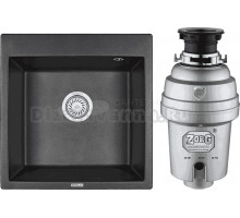 Комплект Мойка Granula 5102, черный + Измельчитель Zorg Inox D ZR-75 D
