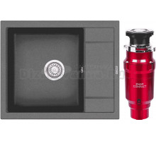 Комплект Мойка Granula 6002, графит + Измельчитель Emar ATC-WZB390A Compact