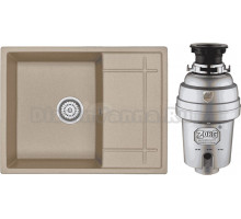 Комплект Мойка Granula 6501, песок + Измельчитель Zorg Inox D ZR-38 D