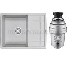 Комплект Мойка Granula 6501, сланец + Измельчитель Zorg Inox D ZR-75 D