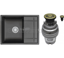 Комплект Мойка Granula 6501, турмалин + Измельчитель Zorg ZR-75 D BRONZE