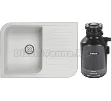 Комплект Мойка Granula 7001, арктик + Измельчитель Bort Alligator Plus