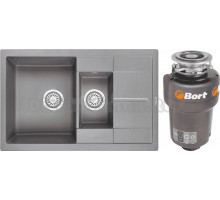 Комплект Мойка Granula 7802, алюминиум + Измельчитель Bort Titan 5000
