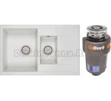 Комплект Мойка Granula 7802, арктик + Измельчитель Bort Titan 5000 Control