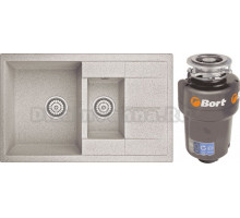 Комплект Мойка Granula 7802, пирит + Измельчитель Bort Titan Max Power