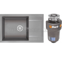 Комплект Мойка Granula 7805, алюминиум + Измельчитель Bort Titan Max Power