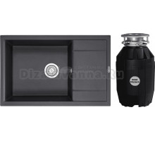 Комплект Мойка Granula 7805, черный + Измельчитель Bone Crusher BC 810-AS