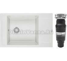 Комплект Мойка Granula 7806, арктик + Измельчитель Bone Crusher BC 910-SL-Slim Line