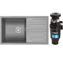 Комплект Мойка Granula 8002, алюминиум + Измельчитель Bort Master Eco 91275752