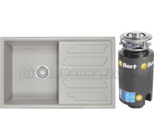 Комплект Мойка Granula 8002, базальт + Измельчитель Bort Titan 4000