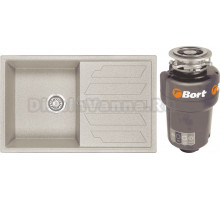 Комплект Мойка Granula 8002, пирит + Измельчитель Bort Titan 5000