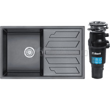 Комплект Мойка Granula 8002, шварц + Измельчитель Bort Titan 7000