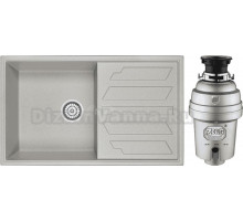 Комплект Мойка Granula 8601, базальт + Измельчитель Zorg Inox D ZR-75 D