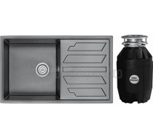 Комплект Мойка Granula 8601, шварц + Измельчитель Bone Crusher BC 810-AS