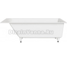 Ванна из искусственного камня Salini Cascata Kit S-Sense 170x70 см, встраиваемая, матовая белая, на ножках, с донным клапаном