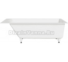 Ванна из искусственного камня Salini Cascata S-Sense 170x70 см, встраиваемая, матовая белая, на ножках