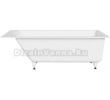 Ванна из искусственного камня Salini Cascata S-Stone 170x70 см, встраиваемая, матовая белая, на ножках