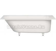 Ванна из искусственного камня Salini Ornella S-Sense 160x70 см, встраиваемая, белая, на ножках