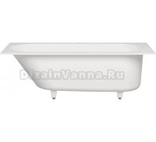 Ванна из искусственного камня Salini Ornella S-Sense 160x70 см, встраиваемая, матовая белая, на ножках