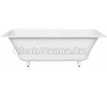 Ванна из искусственного камня Salini Orlanda Axis S-Sense 170x75 см, встраиваемая, белая, на ножках