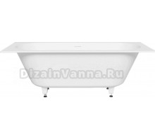 Ванна из искусственного камня Salini Ornella Axis Kit S-Stone 170x70 см, встраиваемая, матовая белая, на ножках, с донным клапаном