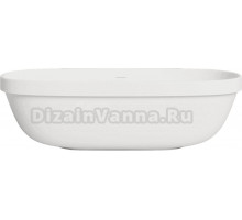 Ванна из искусственного камня Salini Greca In S-Stone 180x80 см, отдельностоящая, матовая белая, овальная, с донным клапаном