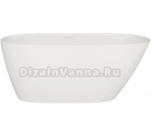 Ванна из искусственного камня Salini Sofia S-Stone 150x75 см, отдельностоящая, матовая белая, овальная, с донным клапаном