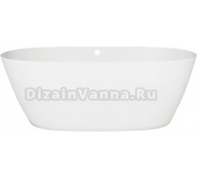 Ванна из искусственного камня Salini Sofia Light S-Sense 165x75 см, отдельностоящая, белая, овальная, с переливом