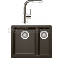 Комплект Мойка Schock Soho 60 Plus (N-150) Cristadur бронза + Смеситель Cristadur Nimbus-D выдвижной излив, бронза