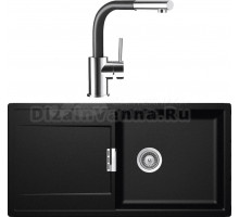 Комплект Мойка Schock Eton 60D Large Cristadur магма + Смеситель Cristadur Nimbus-D выдвижной излив, магма