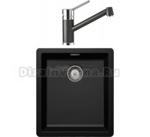 Комплект Мойка Schock Greenwich 700897U 45 Cristadur магма + Смеситель Cristadur SC-200-D выдвижной излив, магма