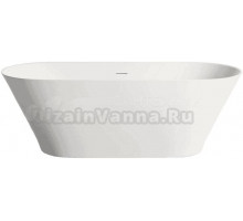 Ванна из искусственного камня Salini Mona S-Stone 170x70 см, отдельностоящая, матовая белая, овальная, с донным клапаном