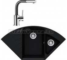 Комплект Мойка Schock Lotus 90С (С-150) Cristadur магма + Смеситель Cristadur Nimbus-D выдвижной излив, магма