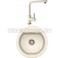 Комплект Мойка Schock Calypso 45 Cristadur магнолия + Смеситель Cristadur Napos-D выдвижной излив, магнолия