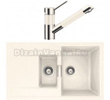 Комплект Мойка Schock Eton 60D Cristadur магнолия + Смеситель Cristadur SC-200 магнолия