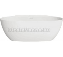 Ванна из искусственного камня Salini Alda Wall S-Sense 170x90 см, пристенная, белая, овальная, с донным клапаном