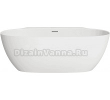 Ванна из искусственного камня Salini Alda Wall S-Stone 170x90 см, пристенная, матовая белая, овальная, с донным клапаном