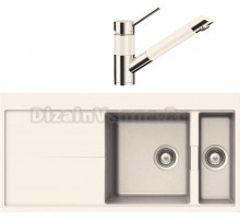 Комплект Мойка Schock Horizont 60D (D-150) Cristadur магнолия + Смеситель Cristadur SC-200 магнолия