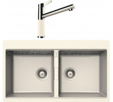 Комплект Мойка Schock Horizont 90 (N-200) Cristadur магнолия + Смеситель Cristadur SC-510 магнолия