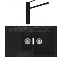 Комплект Мойка Schock Eton 60D Cristadur пуро + Смеситель Cristadur Papilio пуро