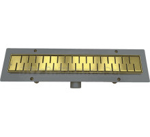 Душевой трап (лоток) Veconi Medium Gold 750 брашированное золото