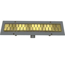 Душевой трап (лоток) Veconi Medium Gold 950 брашированное золото