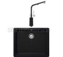 Комплект Мойка Schock Greenwich 60 Cristadur пуро + Смеситель Cristadur SC-540-D выдвижной излив, пуро