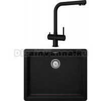 Комплект Мойка Schock Greenwich 701037F 60 Cristadur пуро + Смеситель Cristadur Vitus full colour пуро