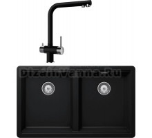 Комплект Мойка Schock Greenwich 701068U 80-2 Cristadur пуро + Смеситель Cristadur Wellus New пуро