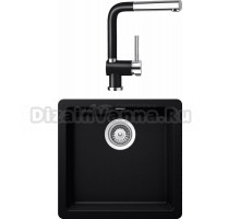 Комплект Мойка Schock Soho 50 (N-100S) Cristadur пуро + Смеситель Cristadur Piega-D выдвижной излив, пуро