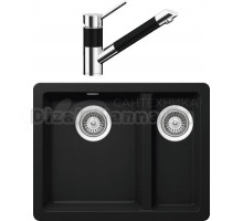 Комплект Мойка Schock Soho 60 Plus (N-150) Cristadur пуро + Смеситель Cristadur SC-200-D выдвижной излив, пуро