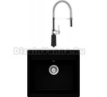 Комплект Мойка Schock Vero 60 (N-100) Cristadur пуро + Смеситель Cristadur SC-550 с гибким изливом, пуро