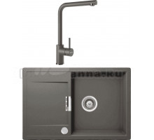 Комплект Мойка Schock Eton 50D Cristadur серебристый камень + Смеситель Cristadur Napos серебристый камень